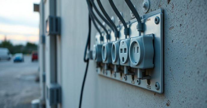 Quadro de tomadas para canteiro de obras