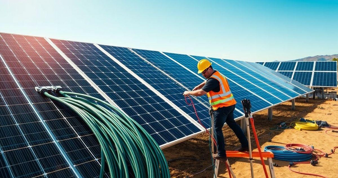 Cabo solar &eacute; essencial para efici&ecirc;ncia energ&eacute;tica e instala&ccedil;&atilde;o segura de sistemas fotovoltaicos